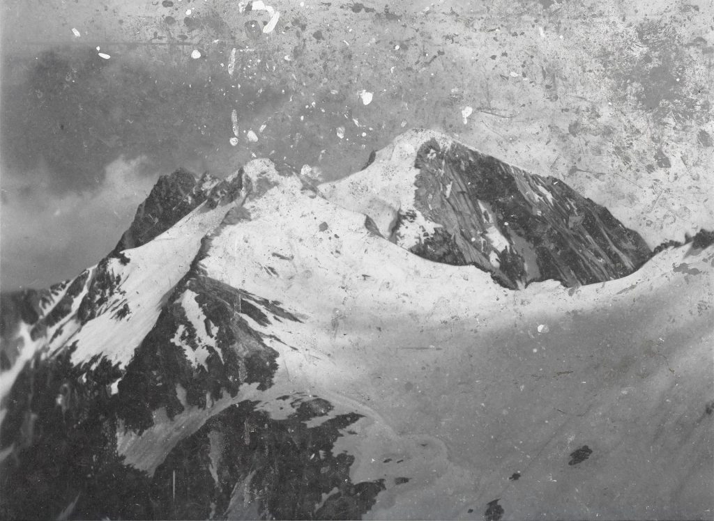 black and white image of mountain, rudolf stingel