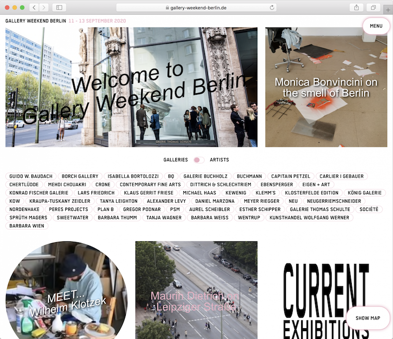website screenshot, gallery weekend berlin