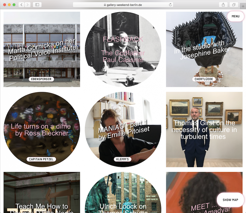 website screenshot, gallery weekend berlin