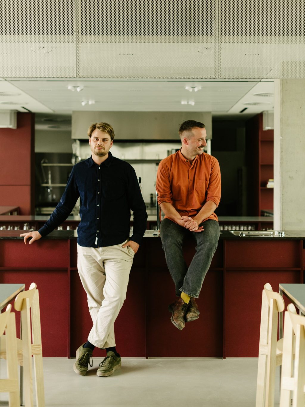 lode von zuylen and stijn remi inside of restaurant remi