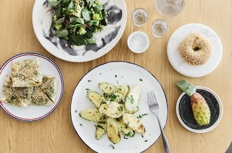 greek food on a table